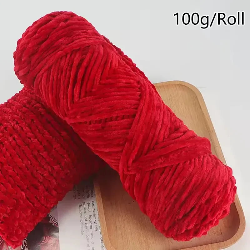 Thick Chenille Velvet Yarn 100g/Roll