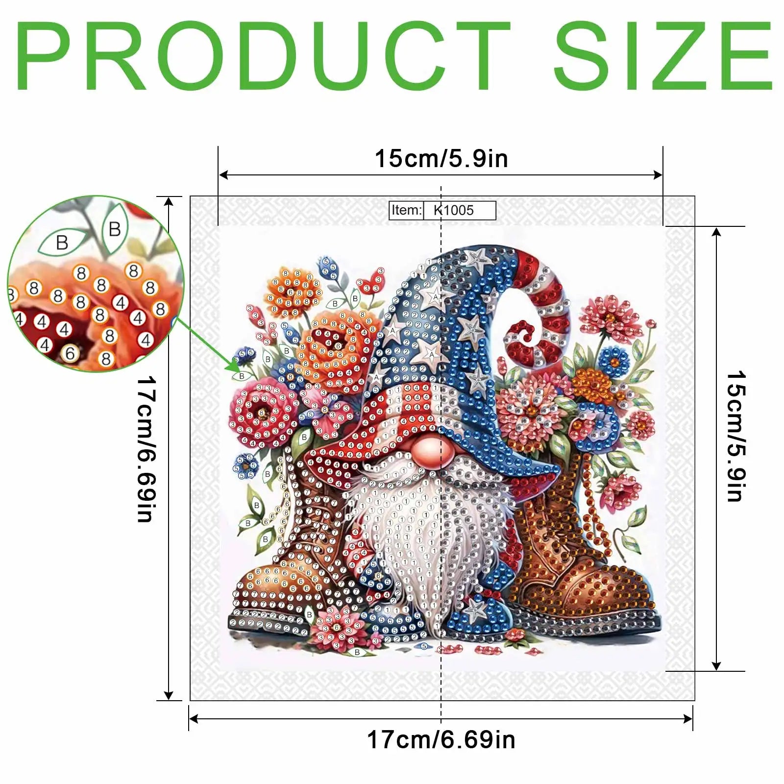 Dwarf Special Shape Diamond Art Painting Kit for Adult Beginner,Crystal Diamond Special Shape Kit for Home Wall Decoration Gift