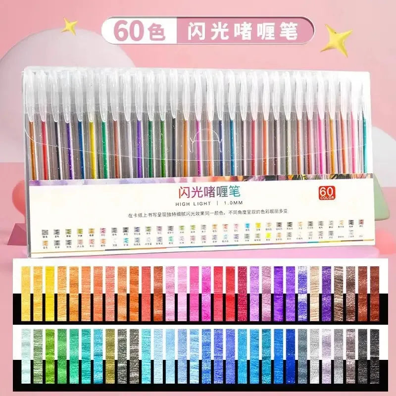 60PCS Glitter Gel Pens Set,