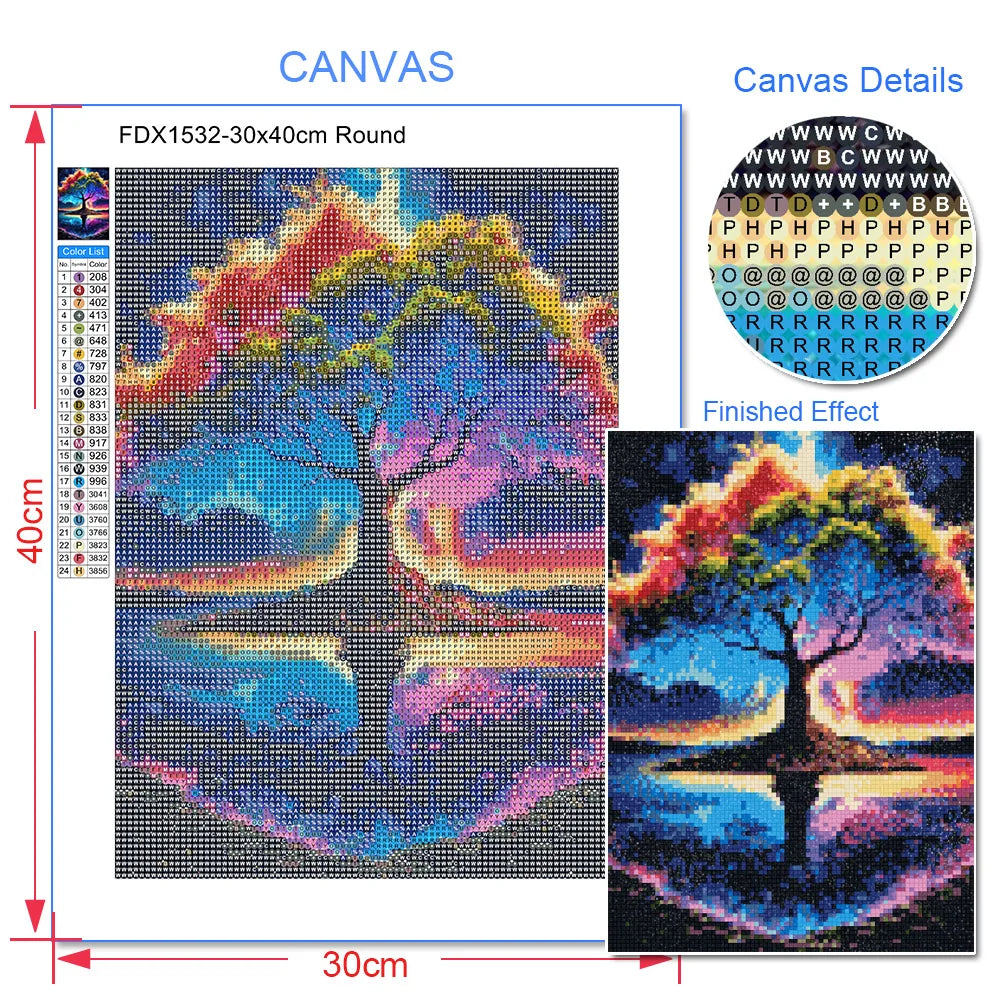 5D Diy Diamond Painting Fantasy Moon Tree Landscape kit