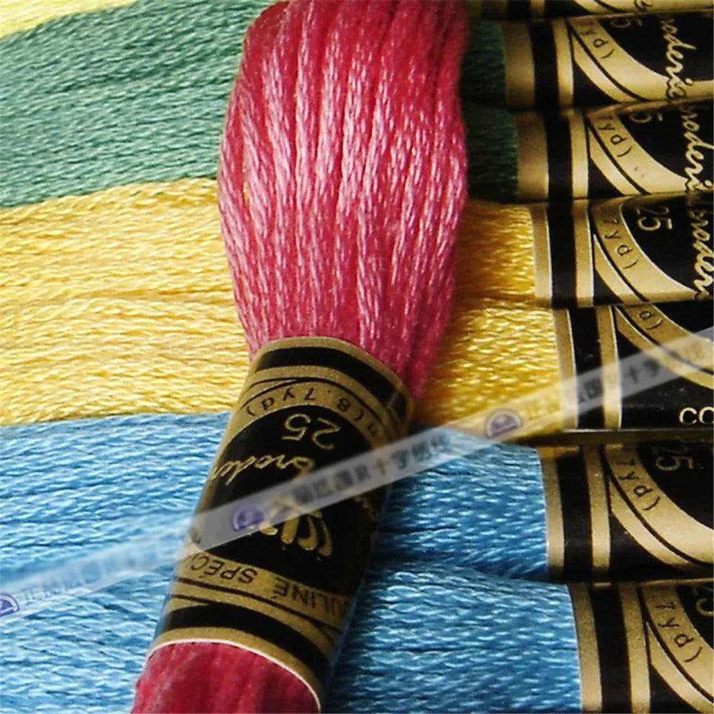 100% Cotton High Quality Cross stitch Floss Embroidery thread  Hand Knitting Sewing Weaving 8m 447 color
