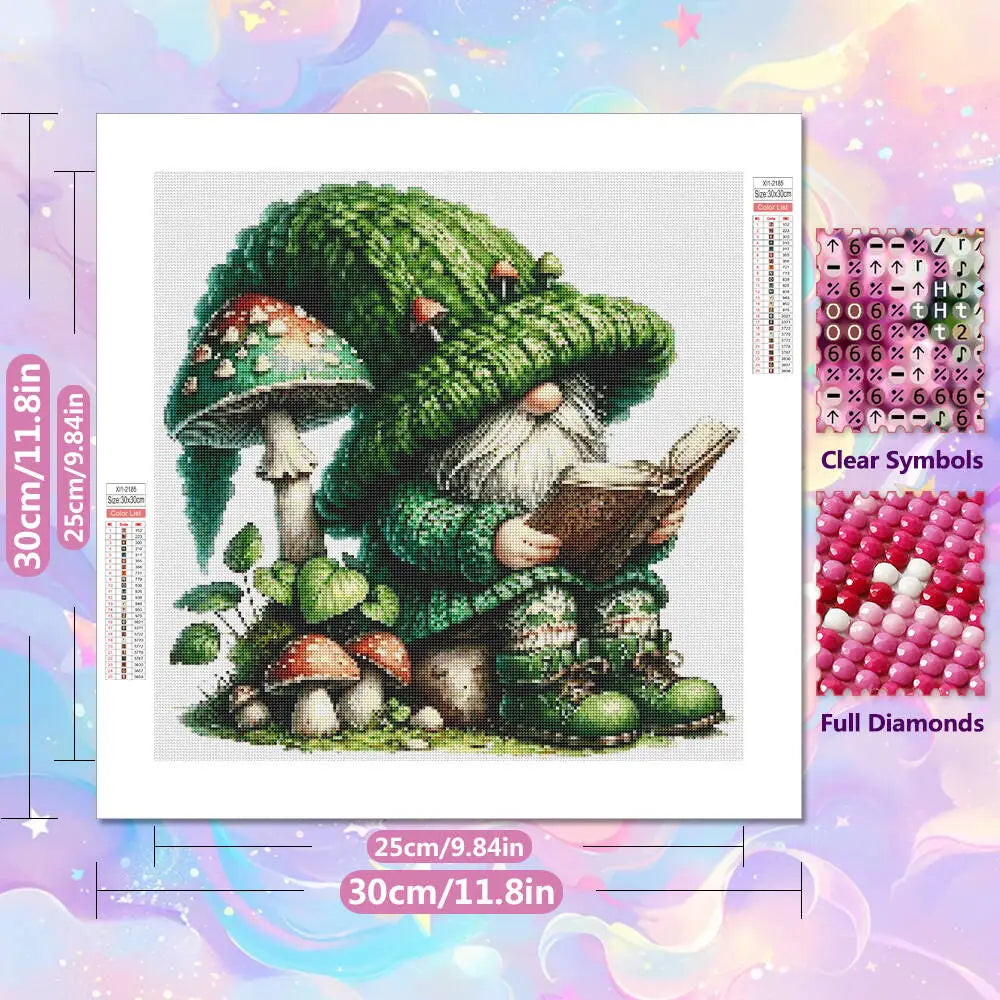 Diamond Dwarf Mushroom  Gnome Full Drill