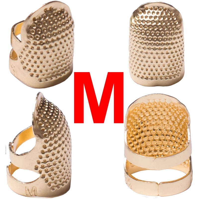 Metal Adjustable Sewing Thimble Sewing Finger Protection Cover Thimbles Cap Shield Ring Fingertip DIY Sewing Embroidery Tools