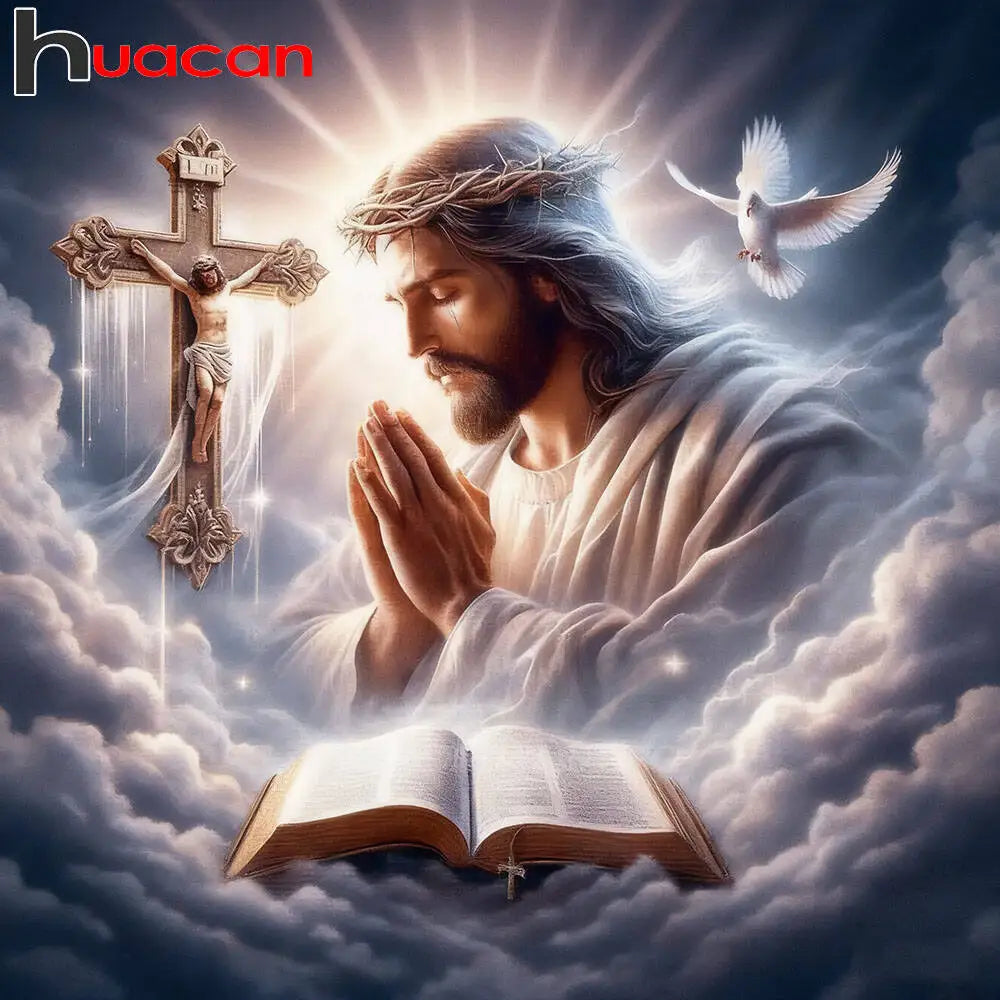 Jesus Christian Diamond Mosaic Portrait Religion Art round/square dots