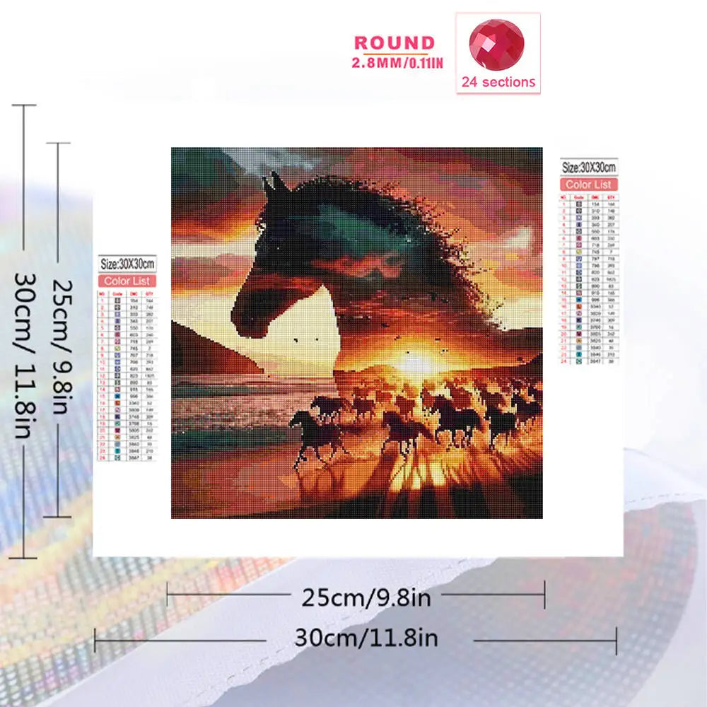 Momoart Diamond Mosaic Horse Animal  diamond dot art kit