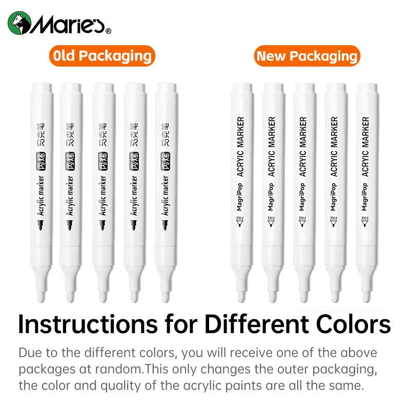 5pcs White Acrylic Marker,