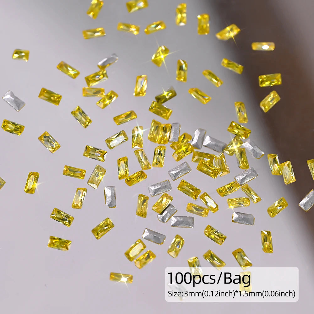 100/200pcs Mini Nail Art Accessories 5A Sparkling Rhombus Zircon Nail Art Rhinestone Charms 1.5*3mm Snowflake Pattern Nail Decor