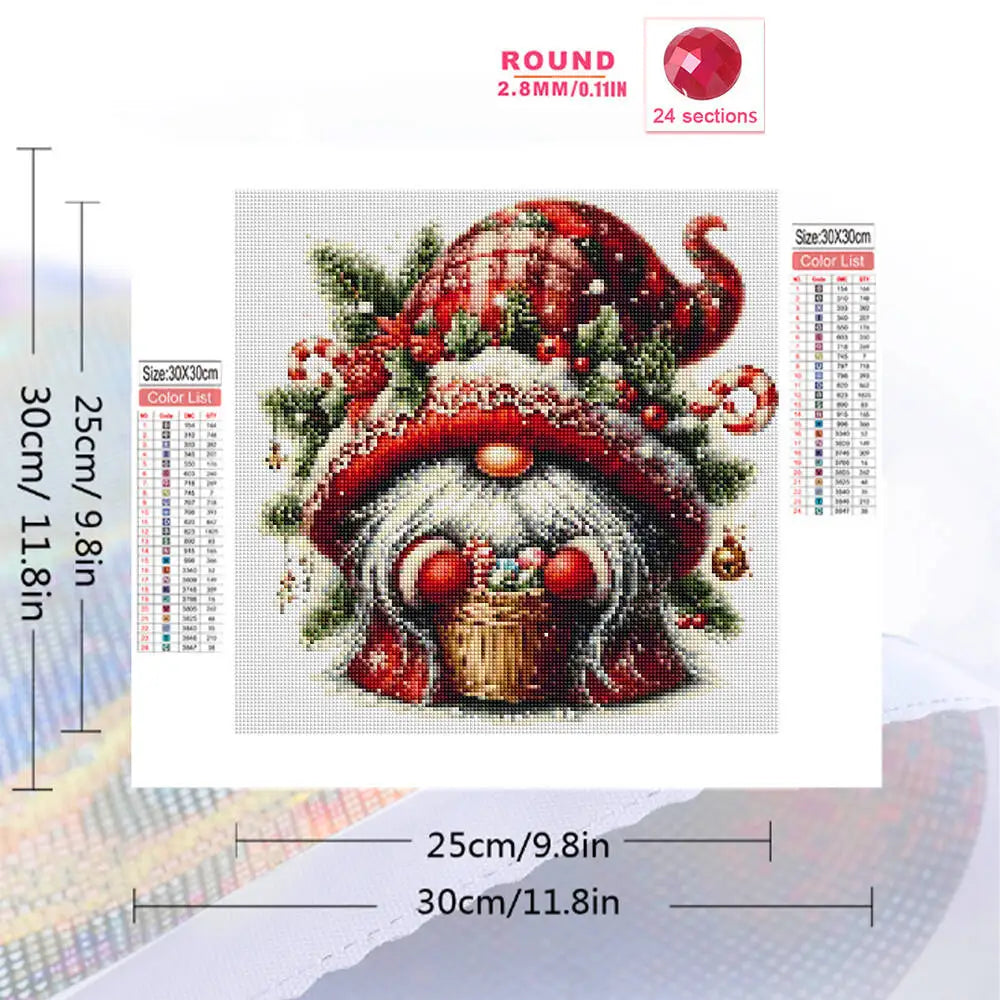 Diamond Mosaic diamond rhinestones Gnome  Santa Claus  Christmas