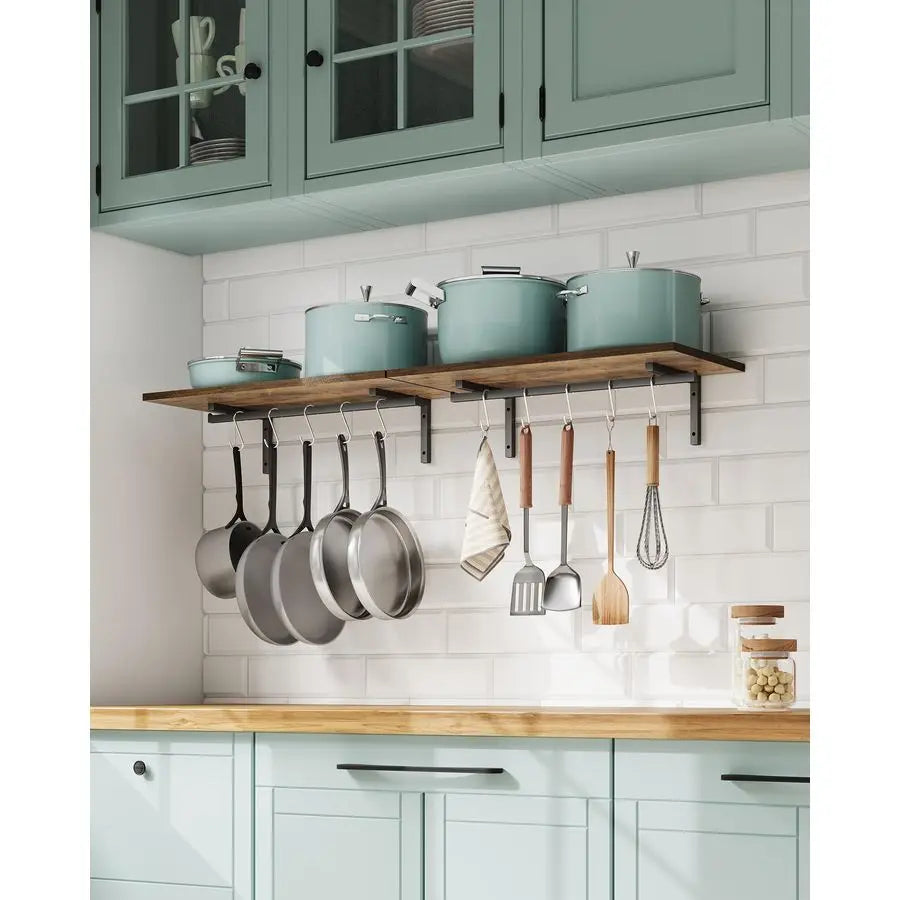 Set of 2 Large Pot Wall Holder Kitchen Shelves for Utensil