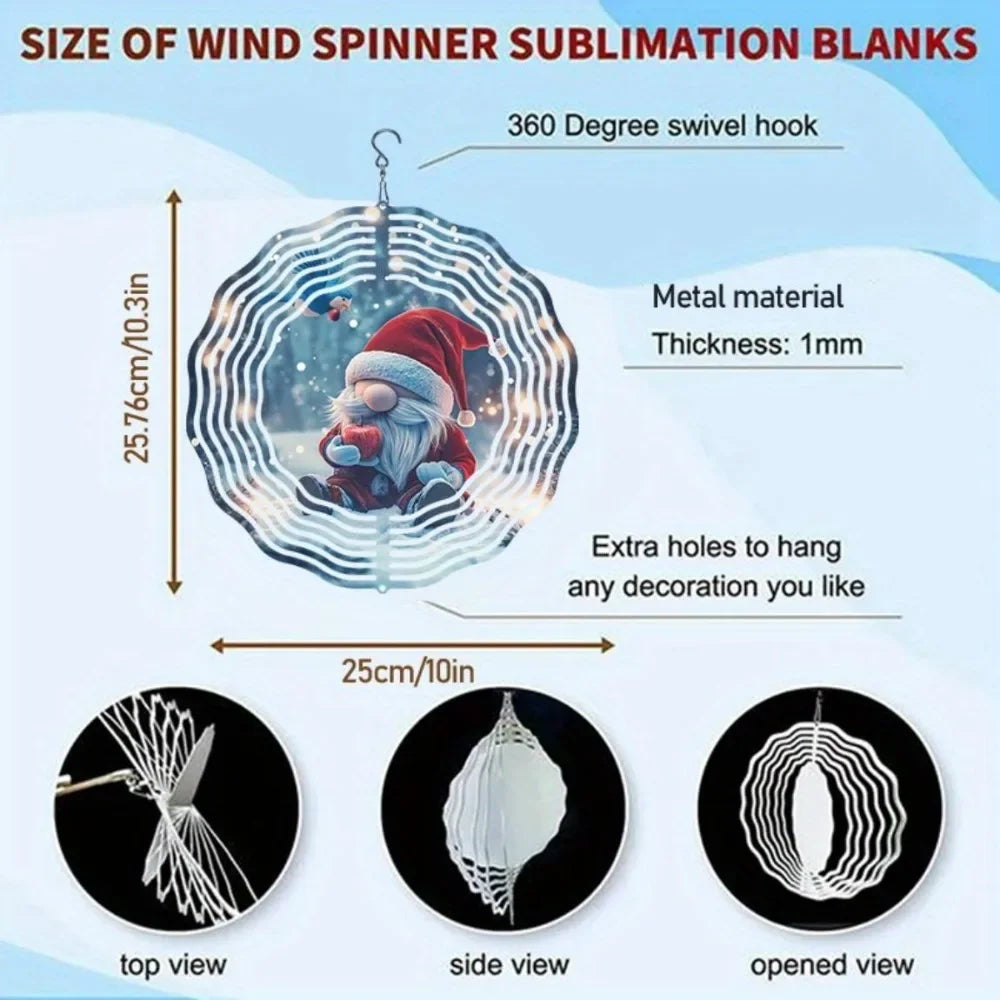 Christmas Gnome 3D Metal Wind Spinner