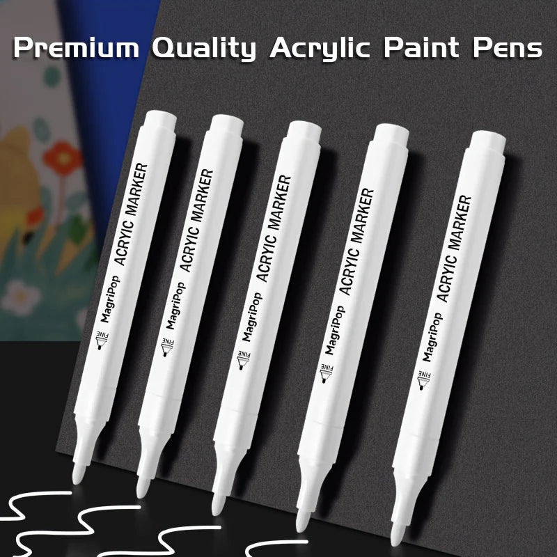 5pcs White Acrylic Marker,