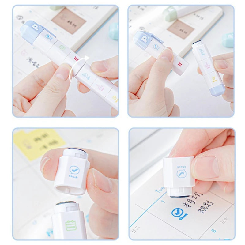 Stamp Set Pen Shape Detachable Ink Stamps