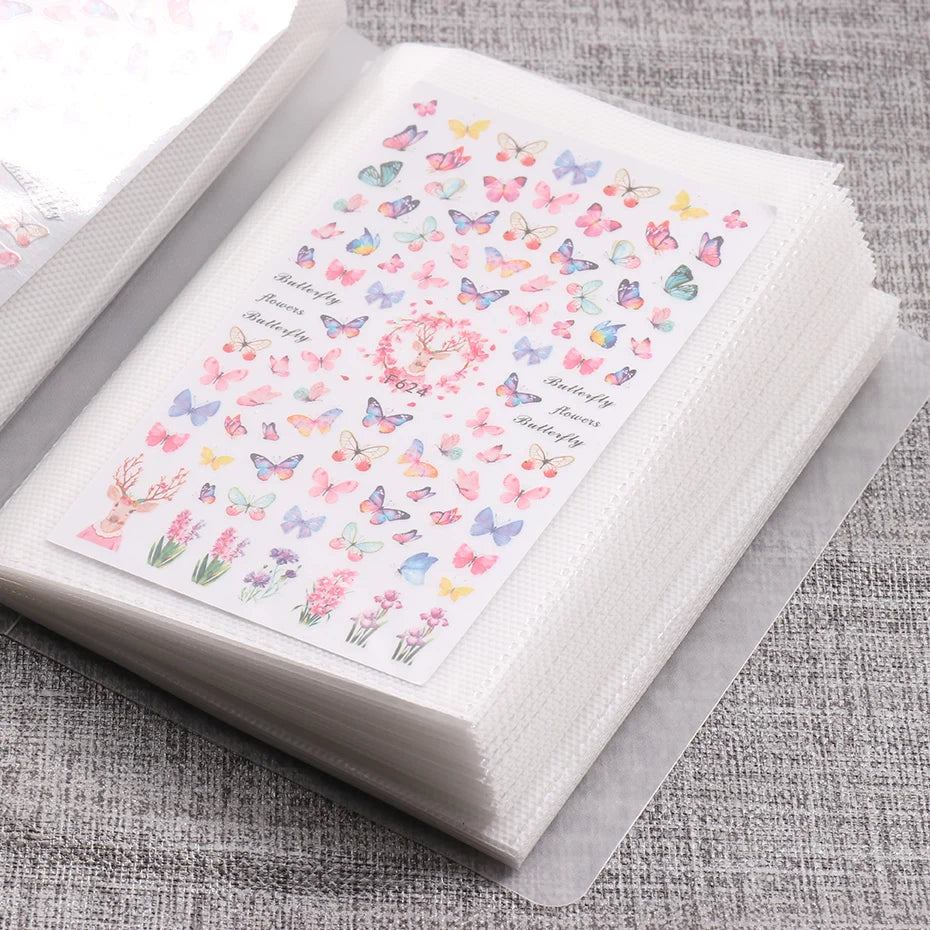 100 Slots Nail Art Stickers Storage Book