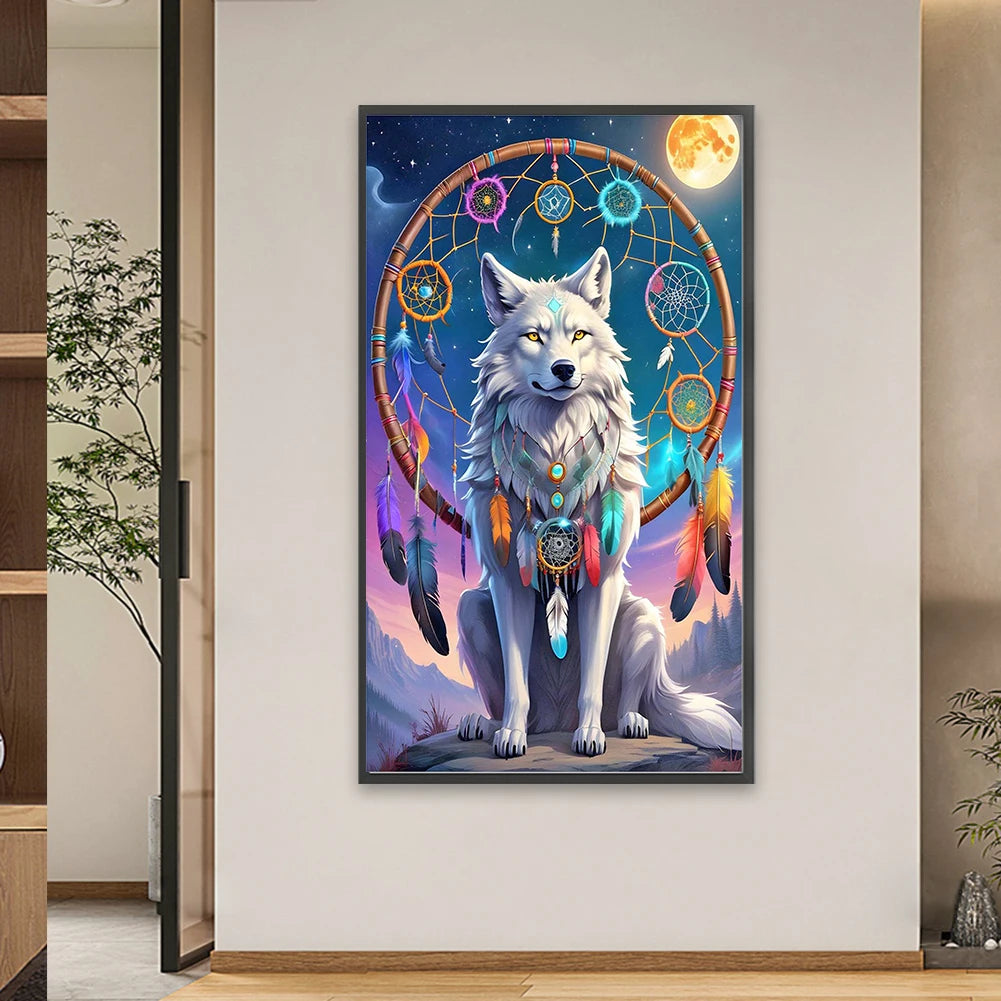 5D DIY Full Round Drill Diamond Painting Wolf Kit