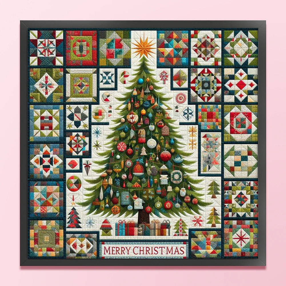 Xmas Printed Cross Stitch Kit 40x40cm  14CT Thread