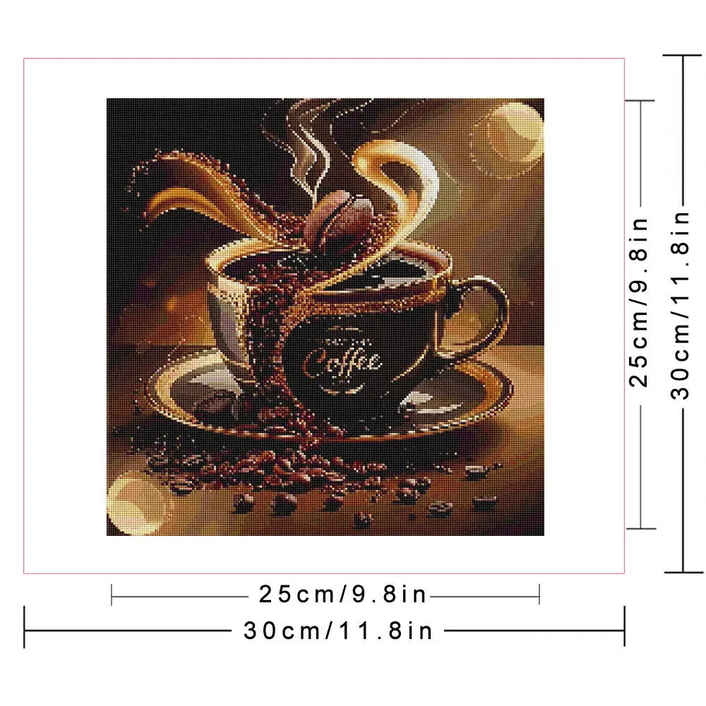 Diamond Painting 5D Coffee Cup Landscape Full Round Square Diamond Mosaic Arts
