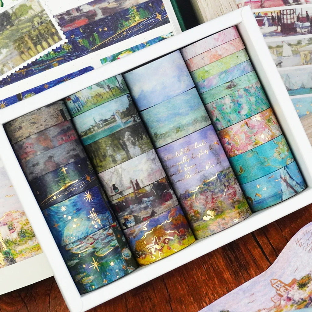24 rolls/box oil painting theme washi tape set,