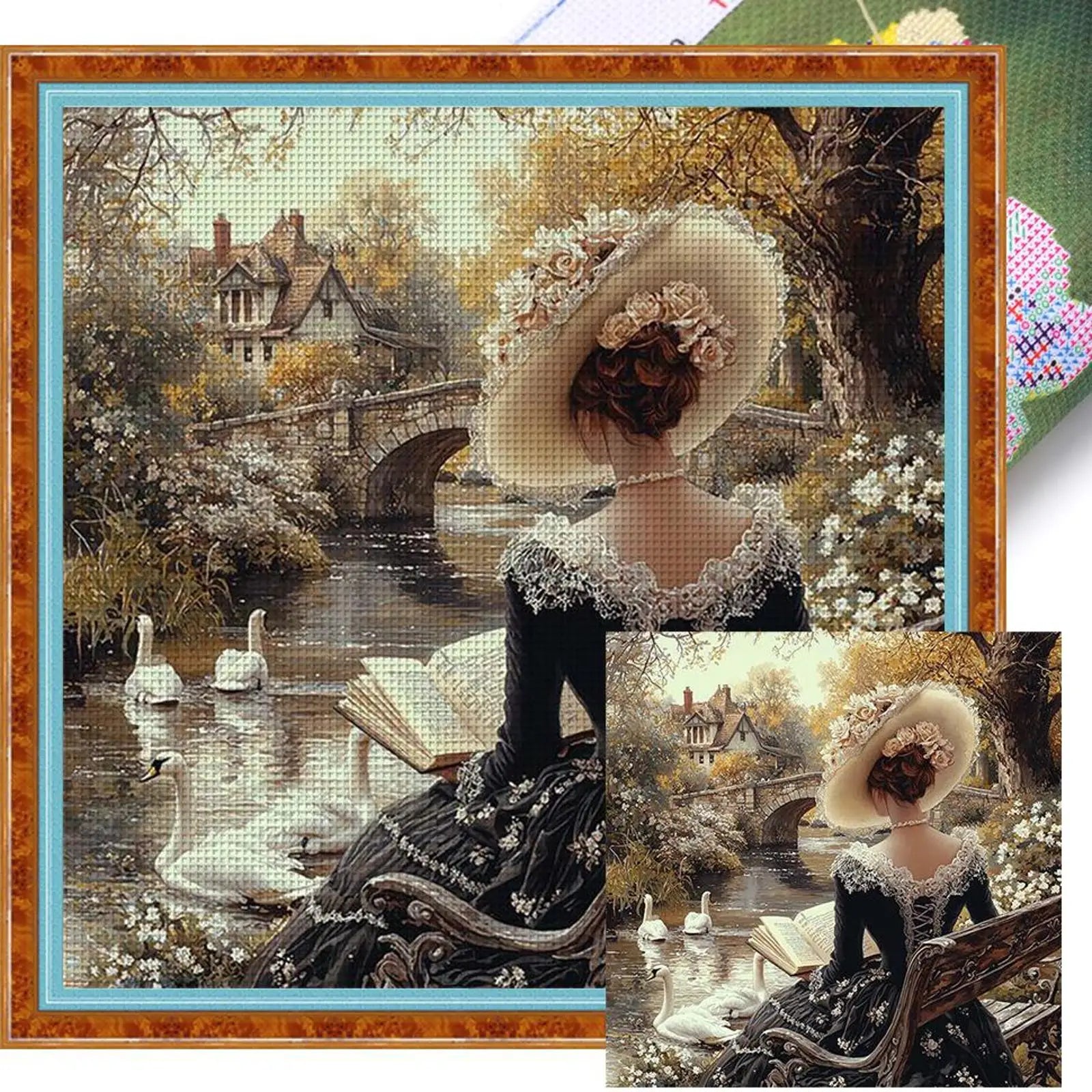 Full Embroidery cotton Thread 11CT Printed Girl