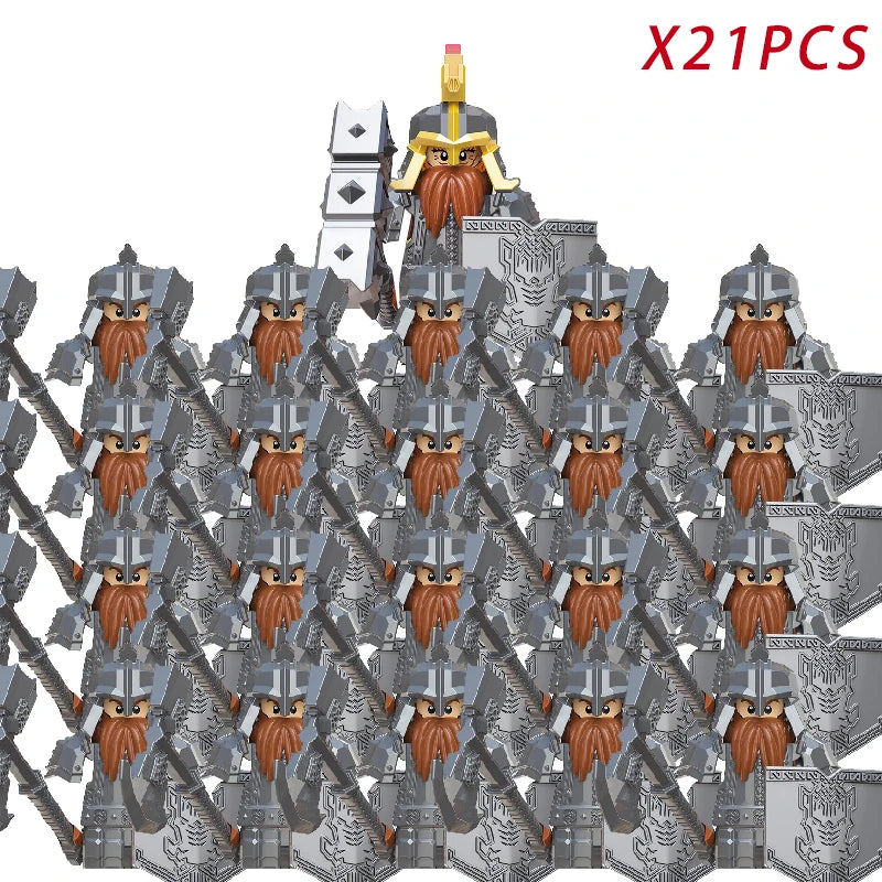 New MOC LOTR Soldier Dwarf Army Figures  building block bricks