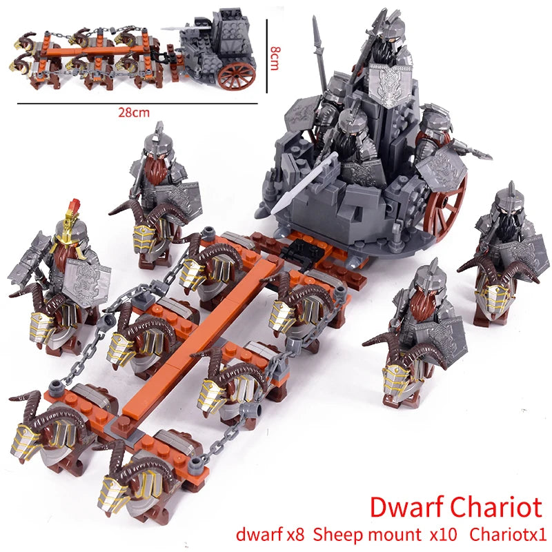 New MOC LOTR Soldier Dwarf Army Figures  building block bricks