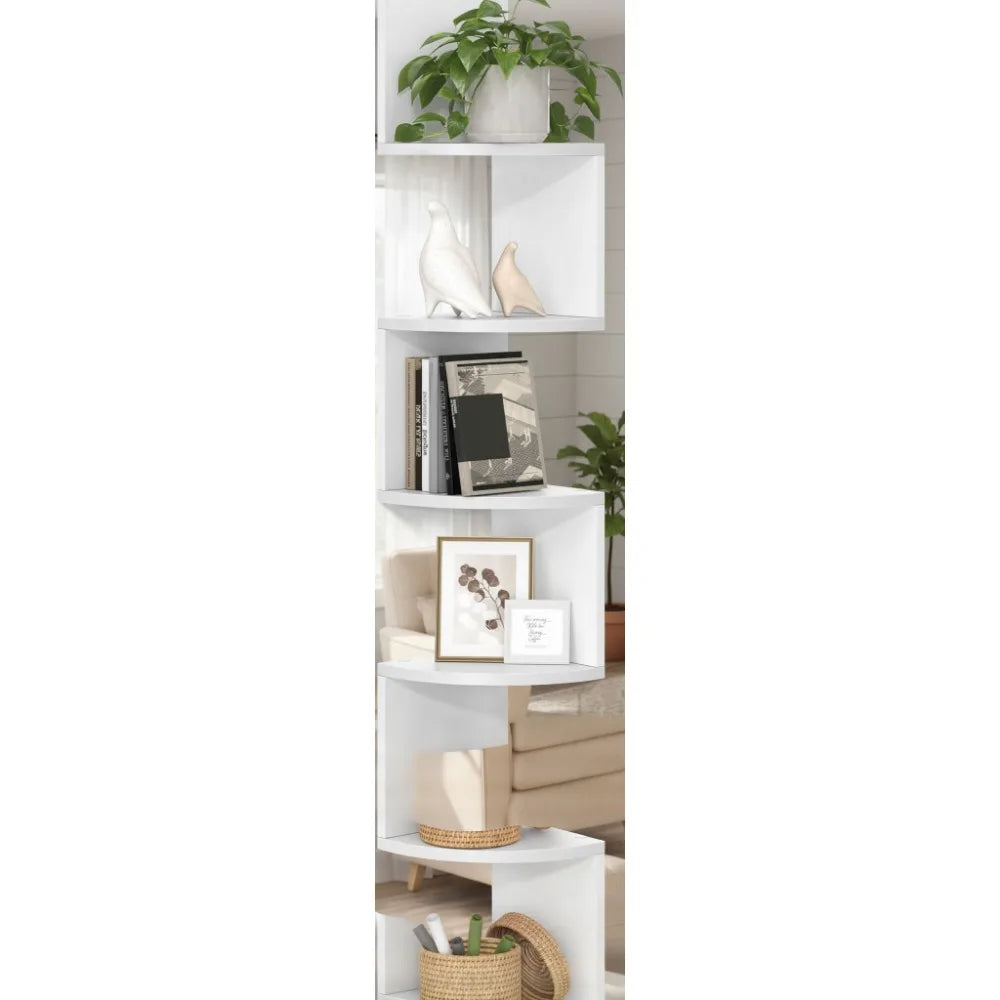 5-Tier Floating Corner Shelf, Wall Mounted Storage