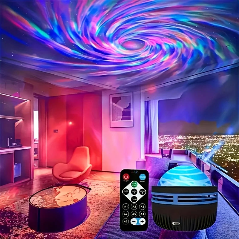 Aurora Borealis Starry Sky Projector,LED Star Projector Night Light with Remote, Galaxy Star Projector with 7 Lighting Effects