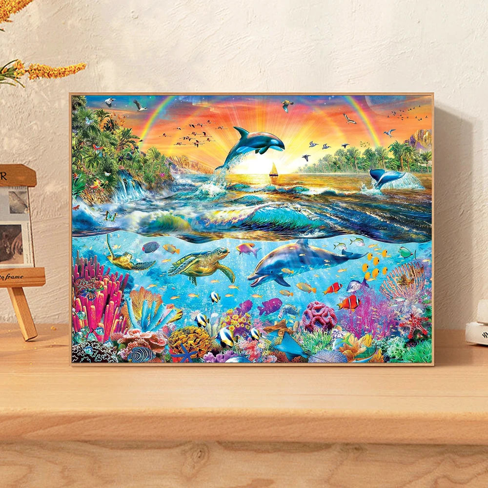 Diy Diamond Painting Underwater World Full Diamond Mosaic Embroidery Cross Stitch Kits Ocean Landscape Home Decor Gift For Kids