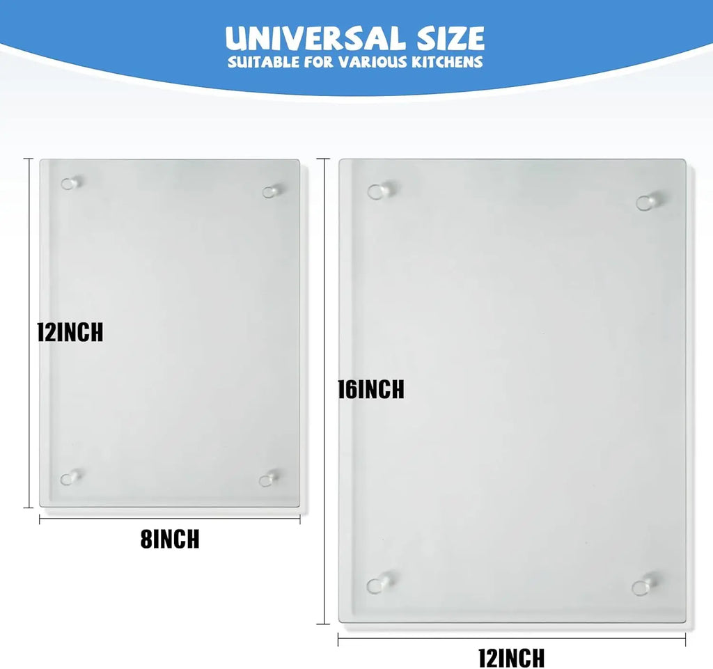 Tempered Glass Cutting Board Set, 2-Piece