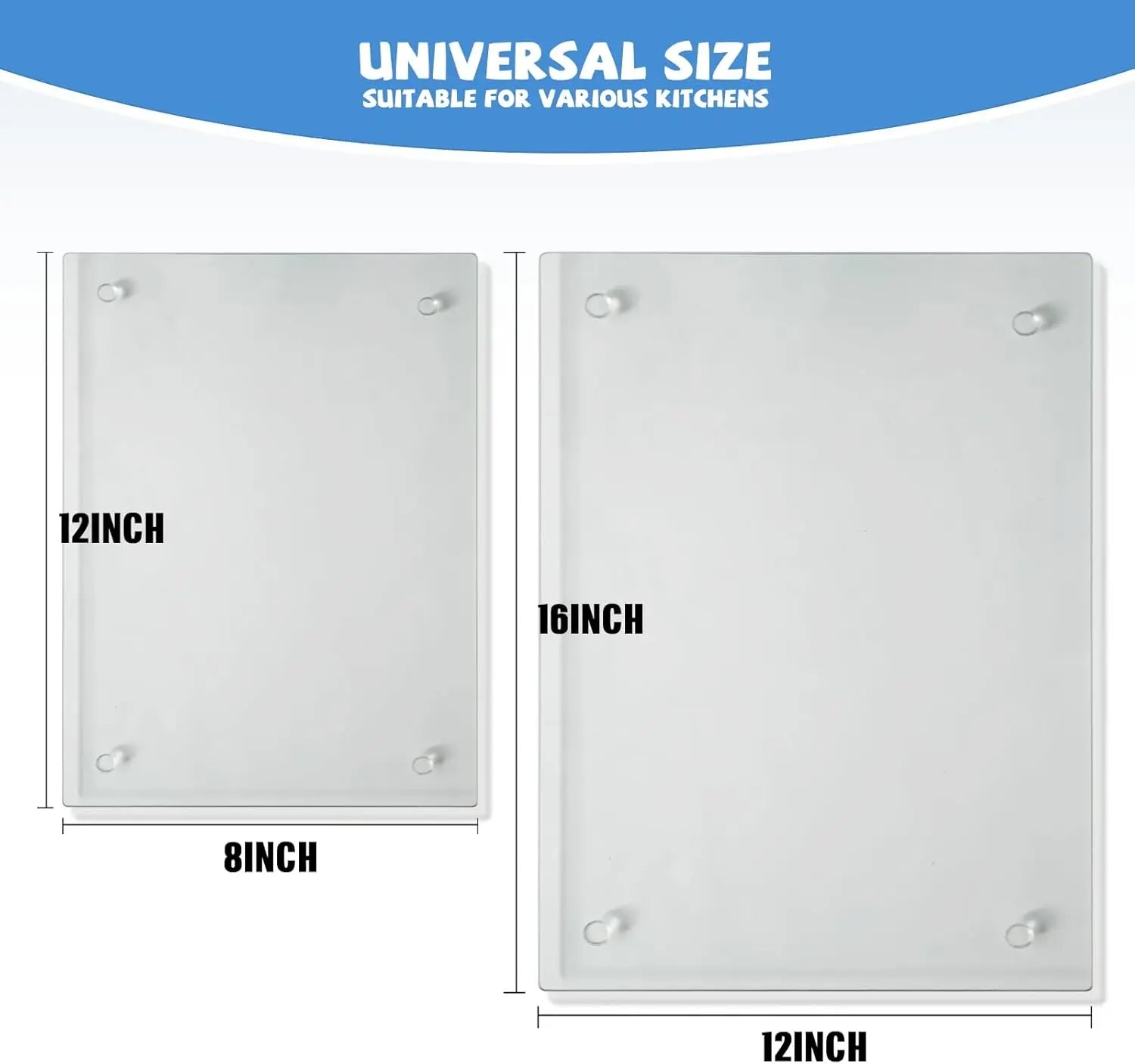 Tempered Glass Cutting Board Set, 2-Piece