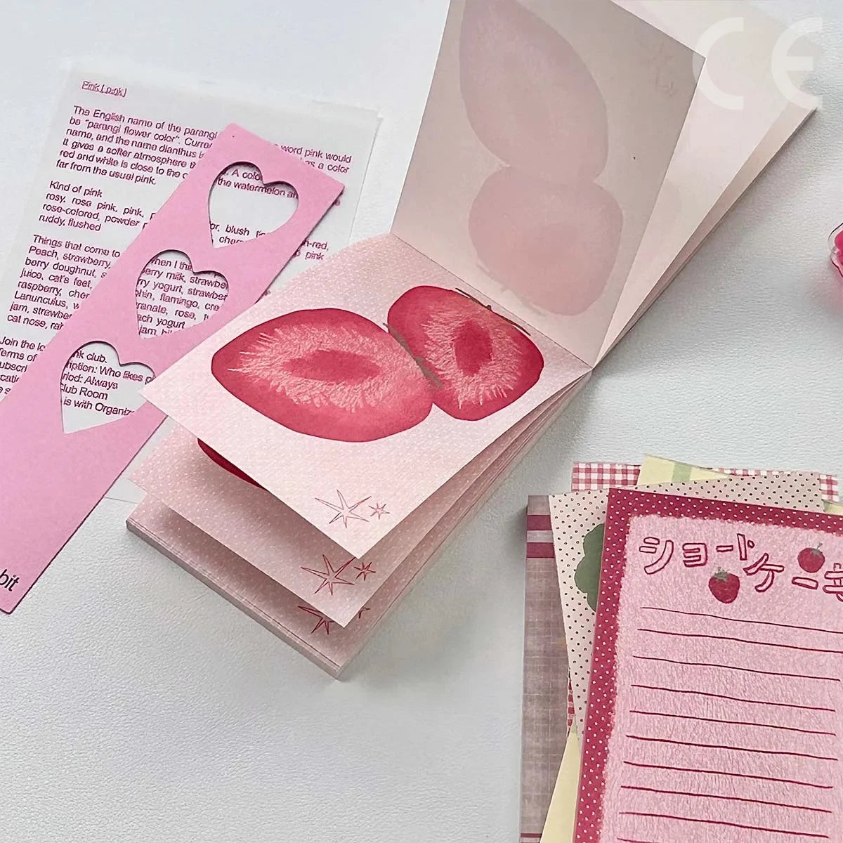 Strawberry Memo Pads Style M5 Scrapbook Paper Journal