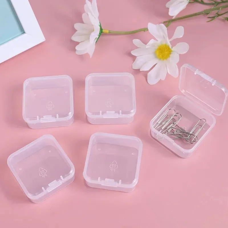 60/6PCS Mini Storage Box Transparent  Storage Box