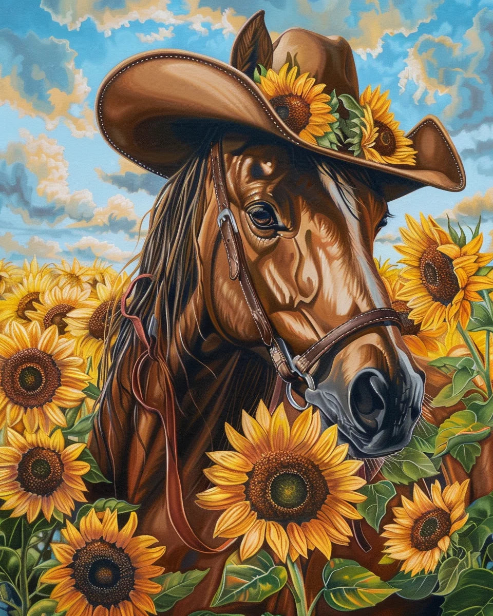 Painting By Numbers Galloping Horse Flower Animals Adult Acrylic Kit Seascape