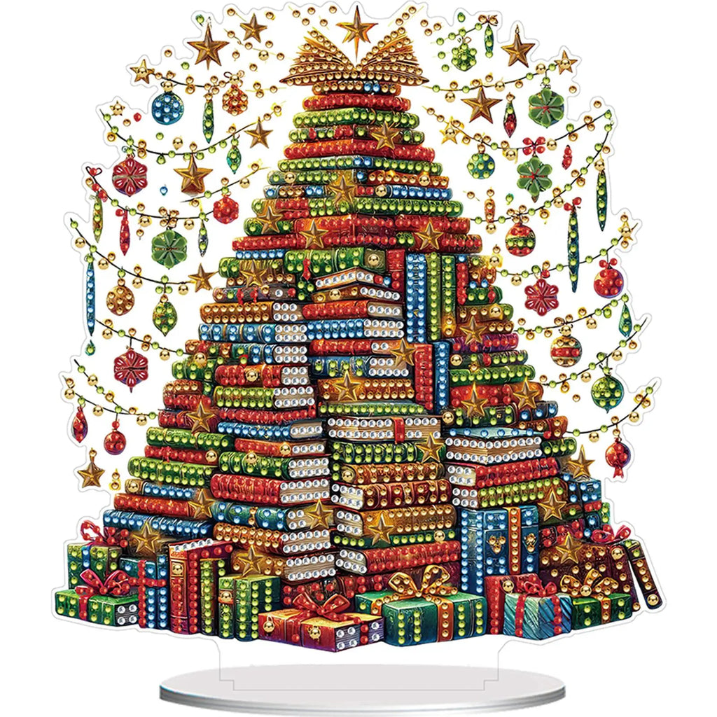 2D Flat Xmas DIY Diamond Painting Tabletop Ornaments Kit