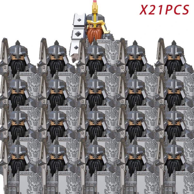 New MOC LOTR Soldier Dwarf Army Figures  building block bricks
