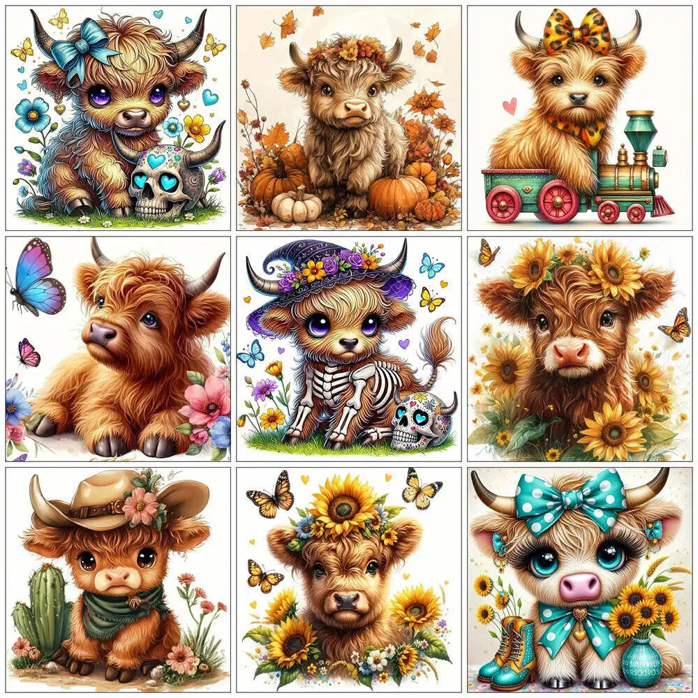 Diamond Painting Cow Highland Cattles various designs