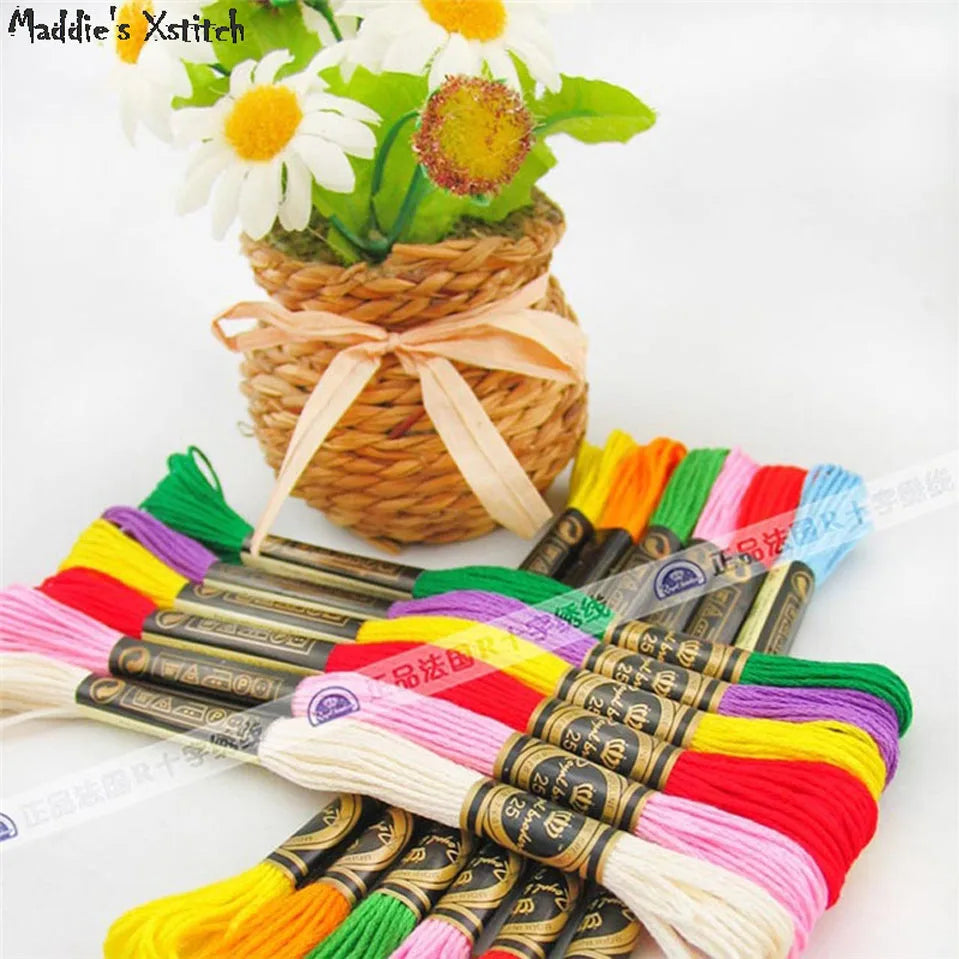 100% Cotton High Quality Cross stitch Floss Embroidery thread  Hand Knitting Sewing Weaving 8m 447 color