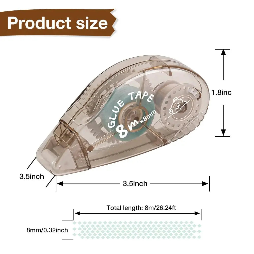 8-pack large capacity double-sided glue tape for scrapbooking
