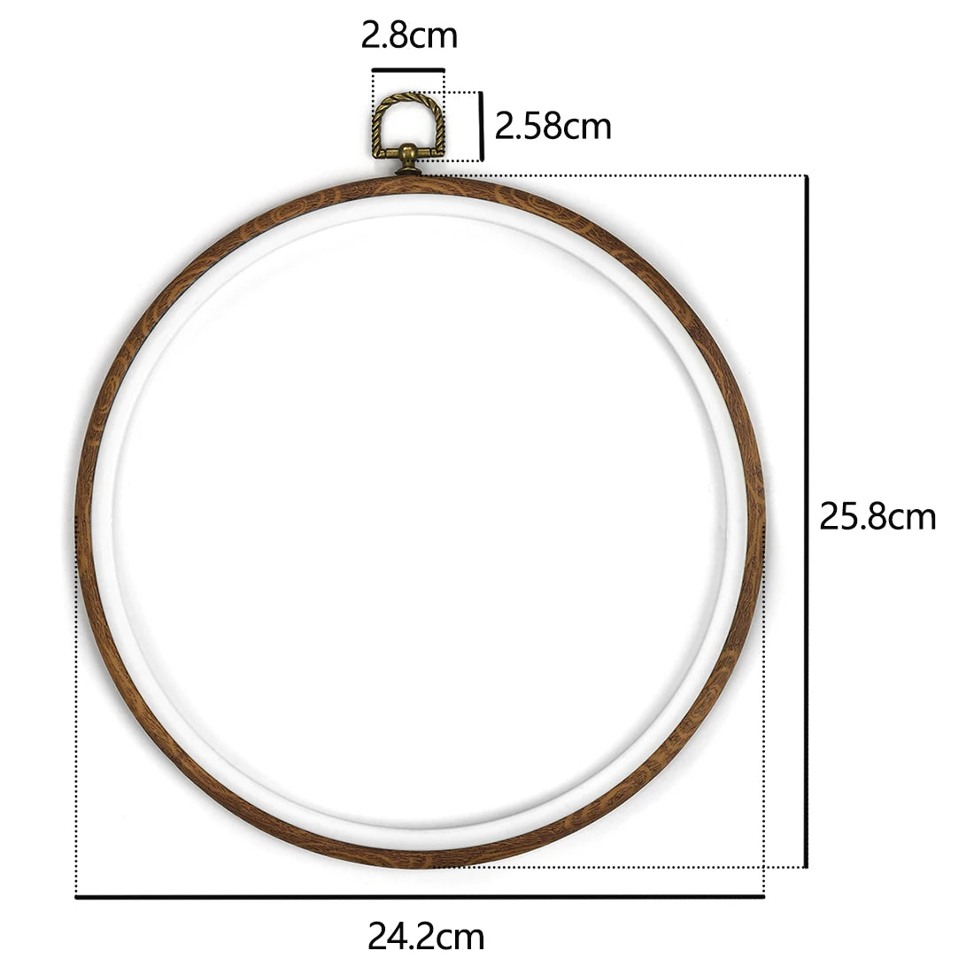 Round Wooden Color Embroidery Hoops Frame Set, Plastic Embroidery Hoop Rings For DIY Cross Stitch