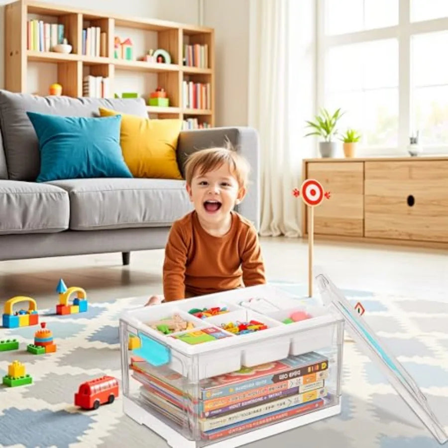 24QT Large Plastic Craft Organizers and Removable Tray and dividers