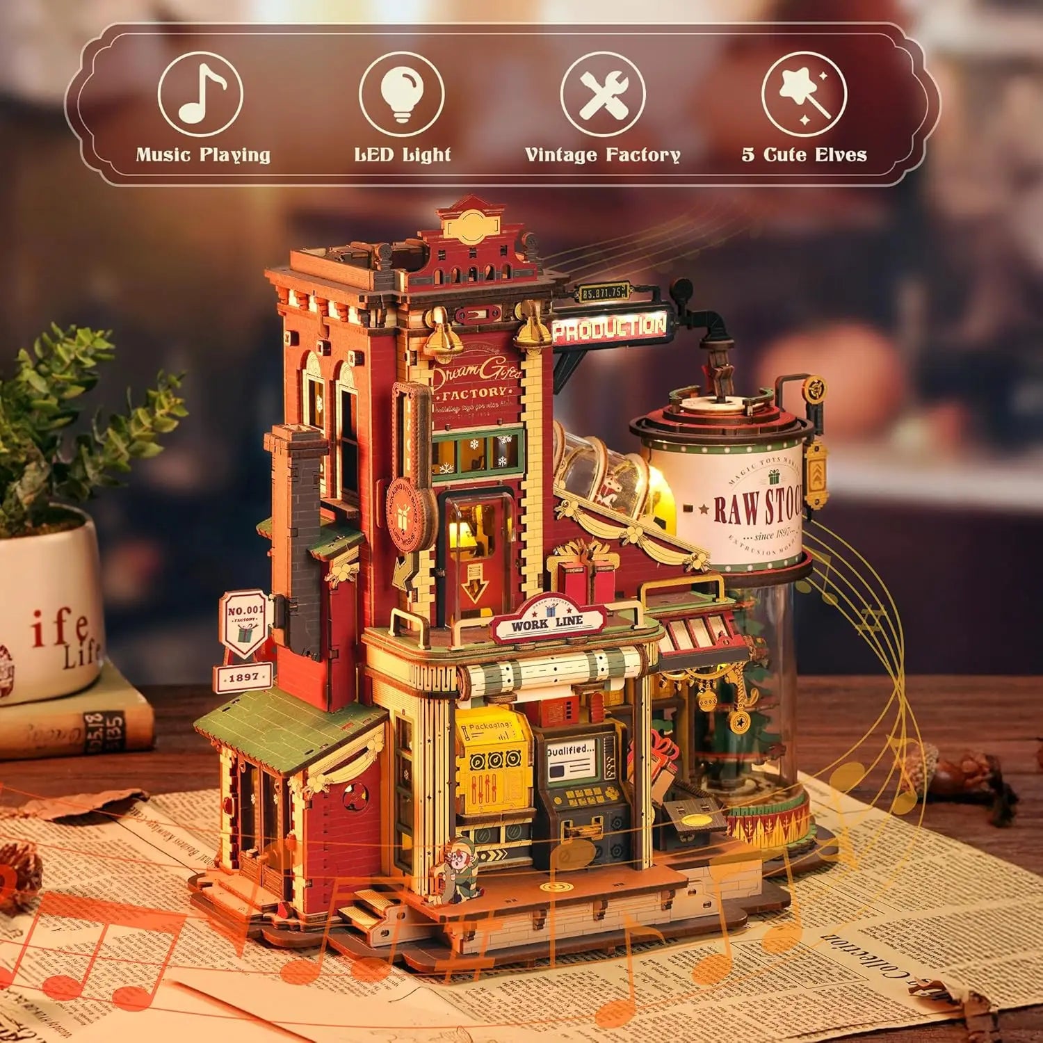 Robotime Rokr Wooden Music Box  Factory 3DPuzzles Model Kits