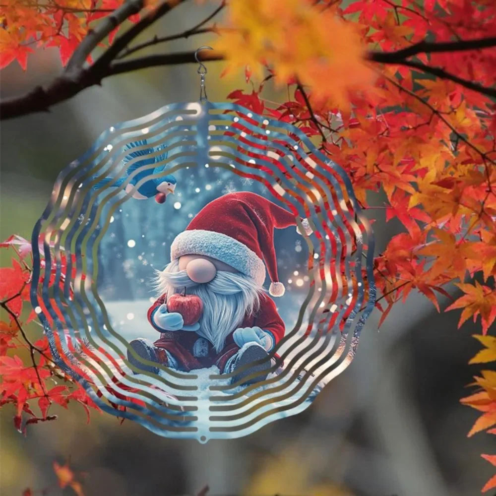 Christmas Gnome 3D Metal Wind Spinner
