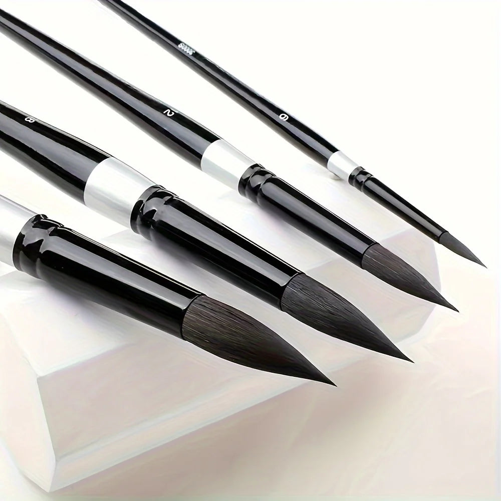 7/14pcs Round Squirrel Hair Paint Brush Set