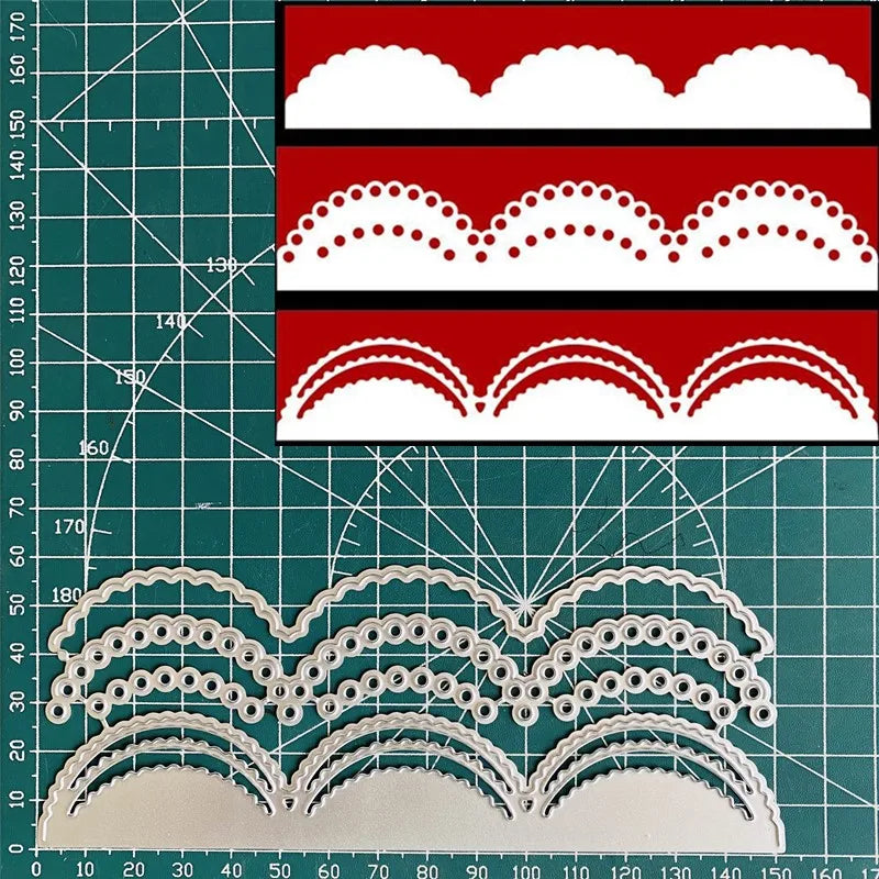 Colorful Lace Wave Metal Cut Dies Stencils for scrapbooking, card making