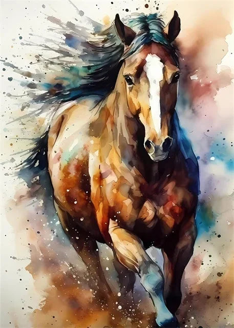 Horse Watercolor Canvas Oil Painting Prints
