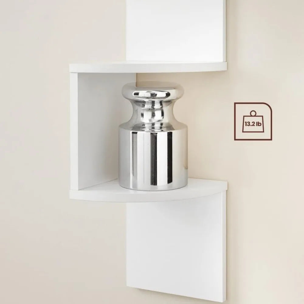 5-Tier Floating Corner Shelf, Wall Mounted Storage