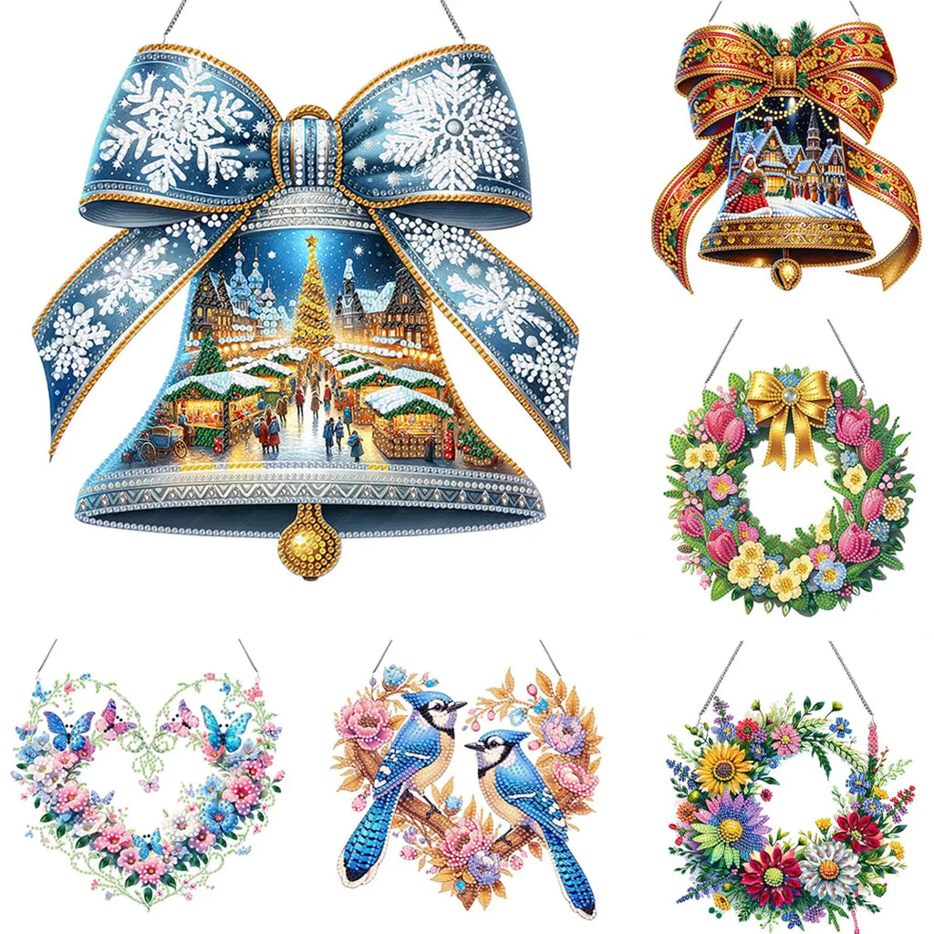 Acrylic 2D/Flat DIY Special Shape Hanging Diamond Art Kits Rhinestone r