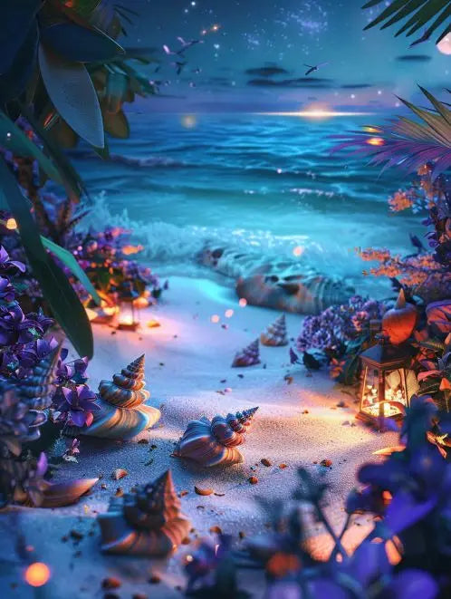 Diamond Painting Seaside Night scenery  Paintings