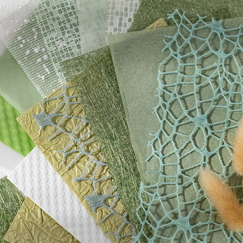 16Pcs Vintage Mixed Special Paper Gauze Scrapbooking Paper