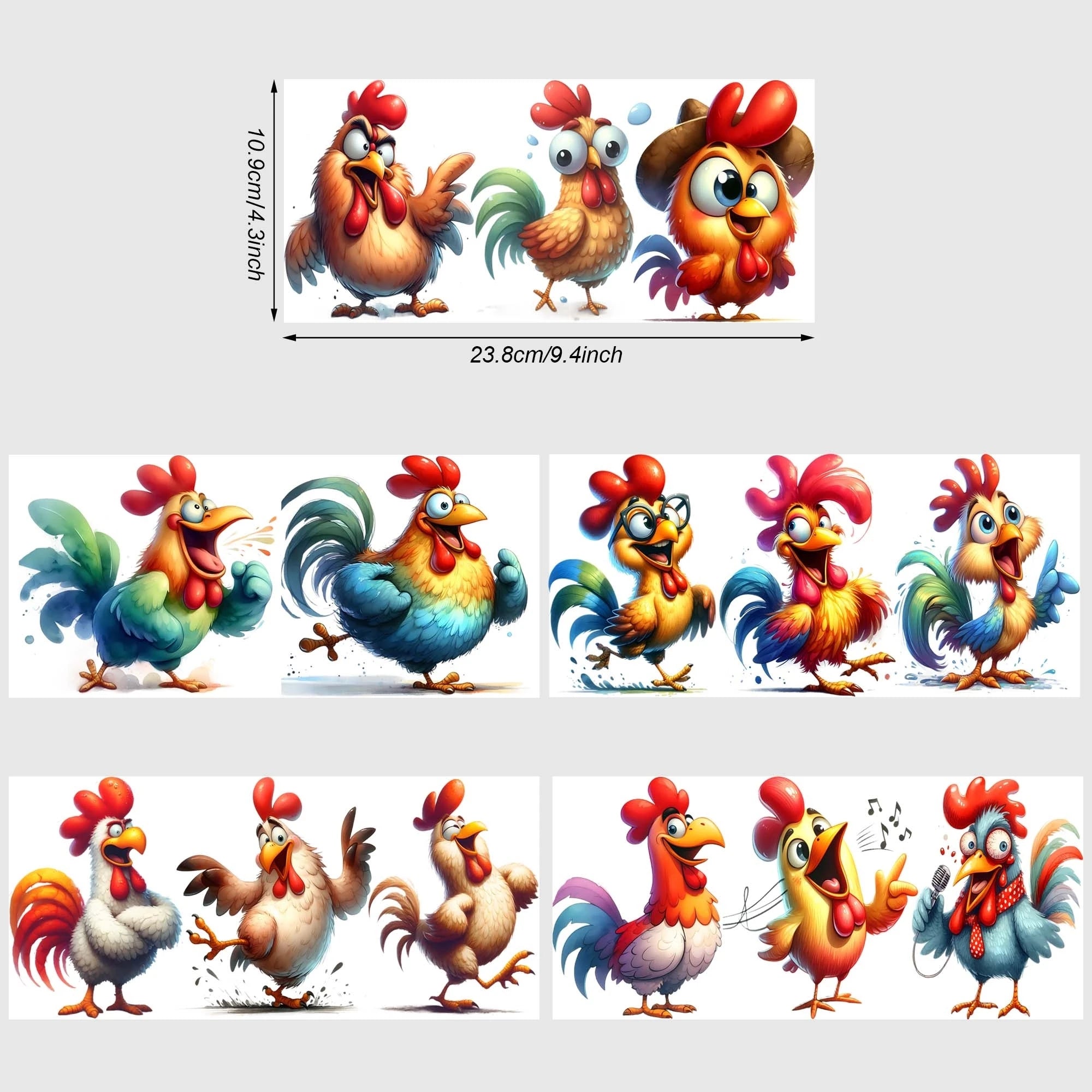 5 sheets animal UV DTF cup packaging suitable for 16oz glass cups,