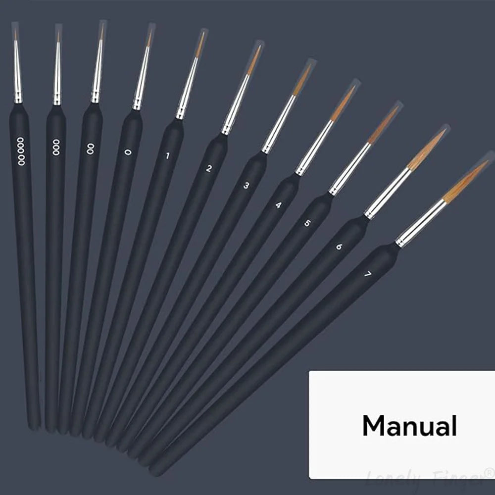 11Pcs Black Detail Paint Brushes, Fine Tip Pain Brush